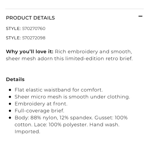 Soma Sensuous Opulence Perfect Coverage Bra and Retro Brief Panty Set - Picture 11 of 16